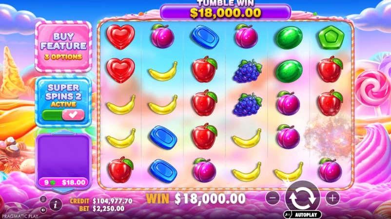 Pantalla de juego gratis en modo demo de Sweet Bonanza 2500